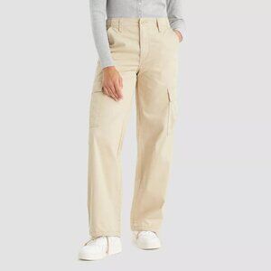 Levi's '94 Baggy Women's Mid Rise Safari Khaki Wide Leg Cargo Pants -- 27 x 30